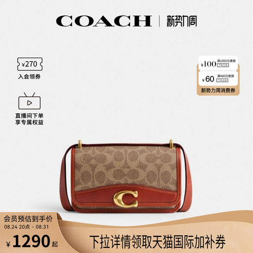 COACH/蔻驰官方 专柜款Bandit 18女士单肩斜挎包翻盖小方包CD744