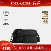 COACH 老花PVC配皮单肩斜挎包CV762QBMI5 男士 蔻驰官方 奥莱款