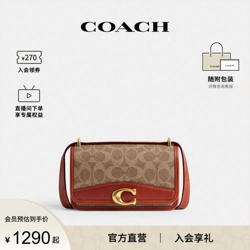 COACH/蔻驰官方 专柜款Bandit 18女士单肩斜挎包翻盖小方包CD744