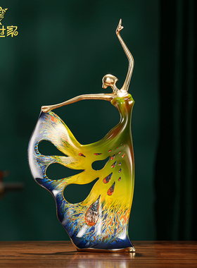 大铜世家雀之舞者黄铜摆件现代新中式创意家居客厅装饰品轻奢礼品