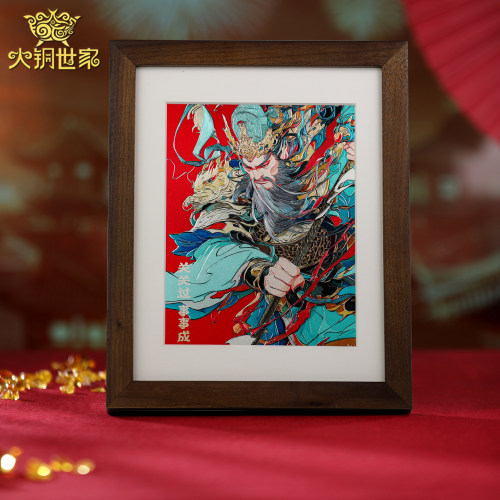 大铜世家手工铜雕关公武财神画