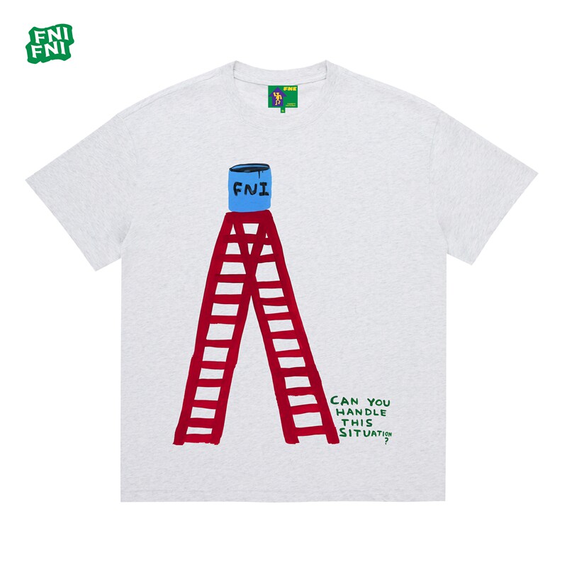 FNI绿标（油漆人字梯）美式圆领短袖t恤重磅纯棉男女同款夏新款直