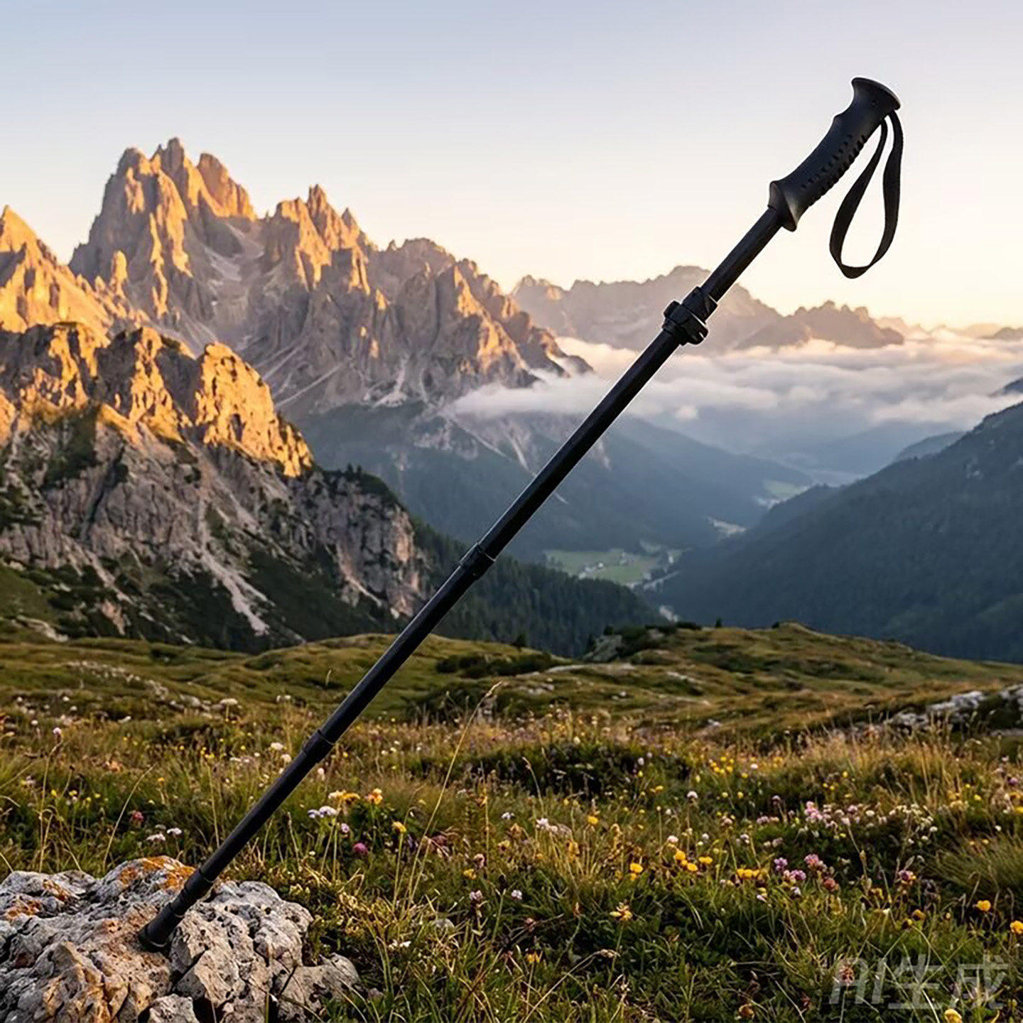 铂瑾德国淬火多功能登山杖轻便碳纤维专业户外手拐杖爬山伸缩拐a7