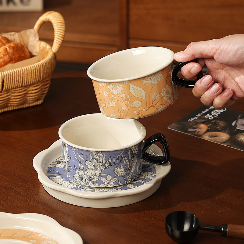 鹿谷川咖啡杯釉下彩可进洗碗机