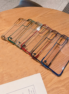 适用于SAMSUNG三星Galaxy S22+无边框手机壳S20 Ultra电镀硬壳S21FE透明5g保护套s10轻薄裸机plus水晶壳PC壳
