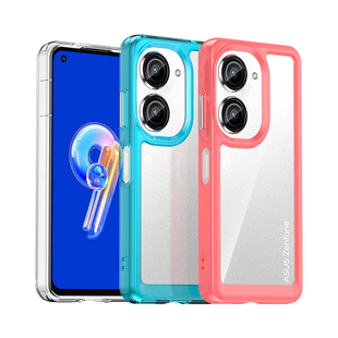 适用于华硕 ZenFone 9 手机太空壳透明防指纹简约感边框硅胶软边硬壳全包轻防摔纯色后盖保护套