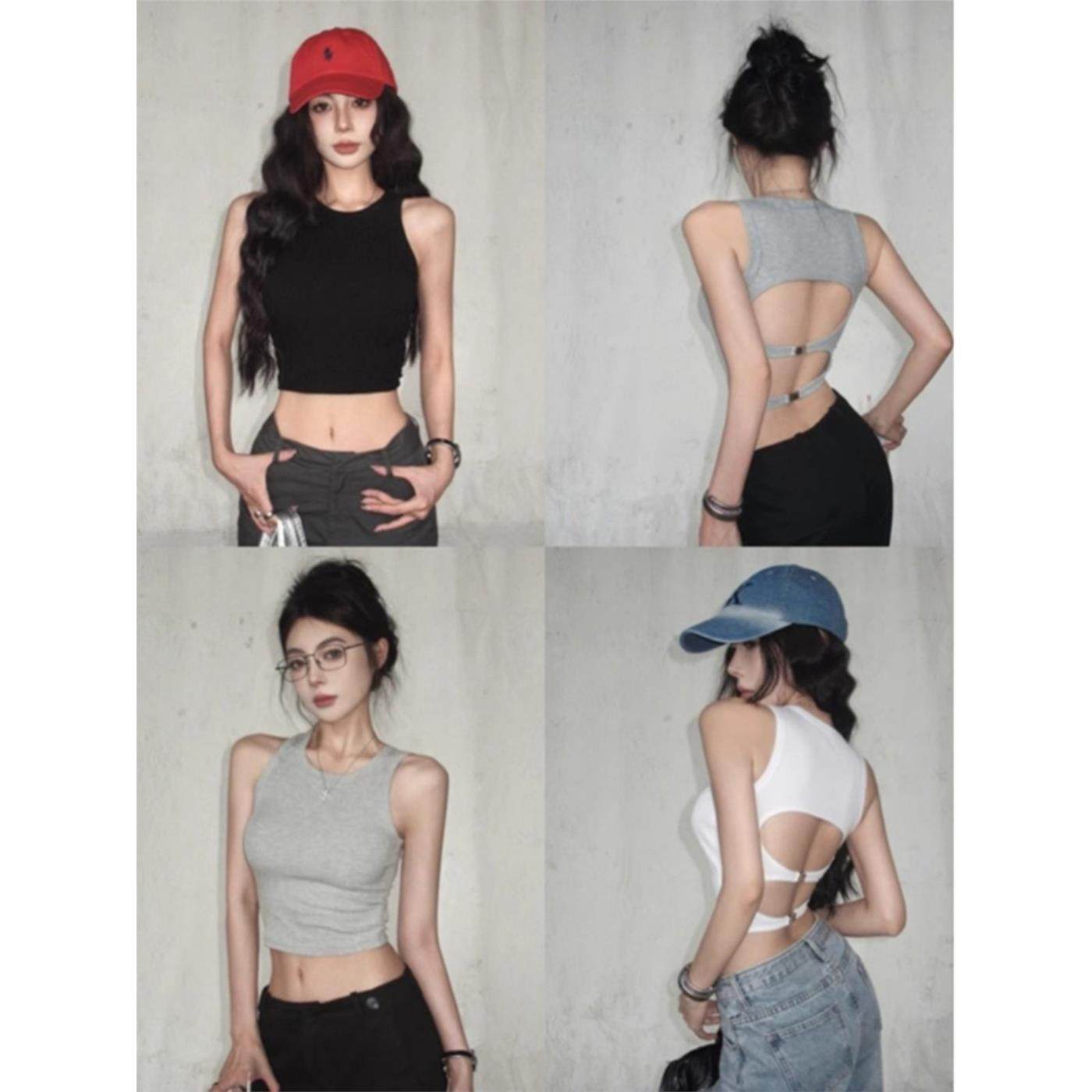 美国热辣女孩中空后垫背心妇女的夏季别致外套无袖短露脐上衣,女装/女士精品,背心吊带,淘宝优惠券,粉丝福利购,淘宝优惠卷