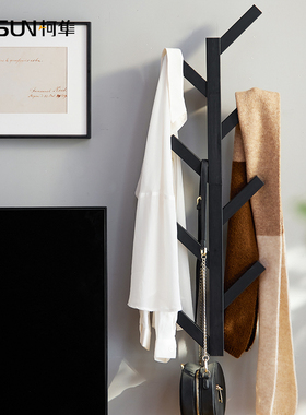 墙上衣帽架壁挂式进门玄关挂衣架创意树枝形卧室门后墙壁衣帽挂钩