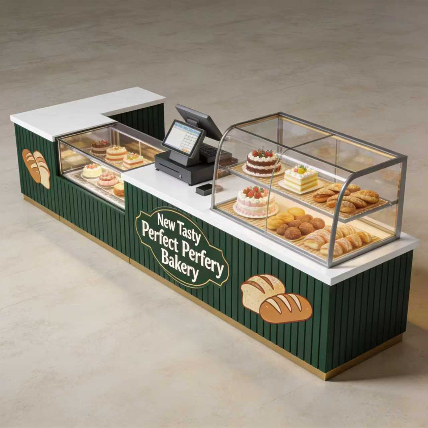 室内铁艺糕点展示柜蛋糕样品展示柜台宫廷桃酥柜吧台收银台可定制