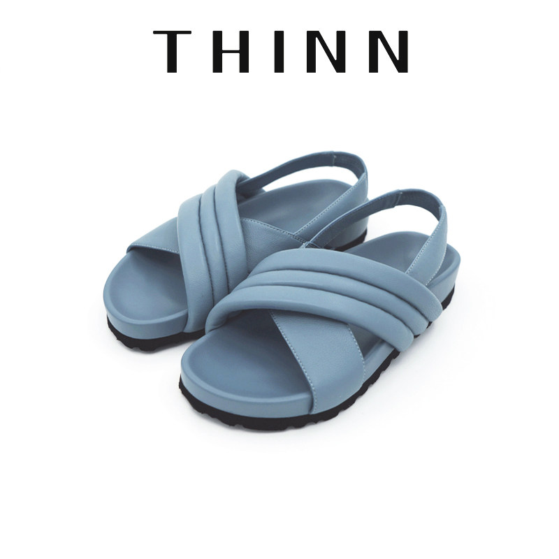 Above系列平底休闲交叉绑带双层羊皮松紧带博肯凉鞋【清仓特价】