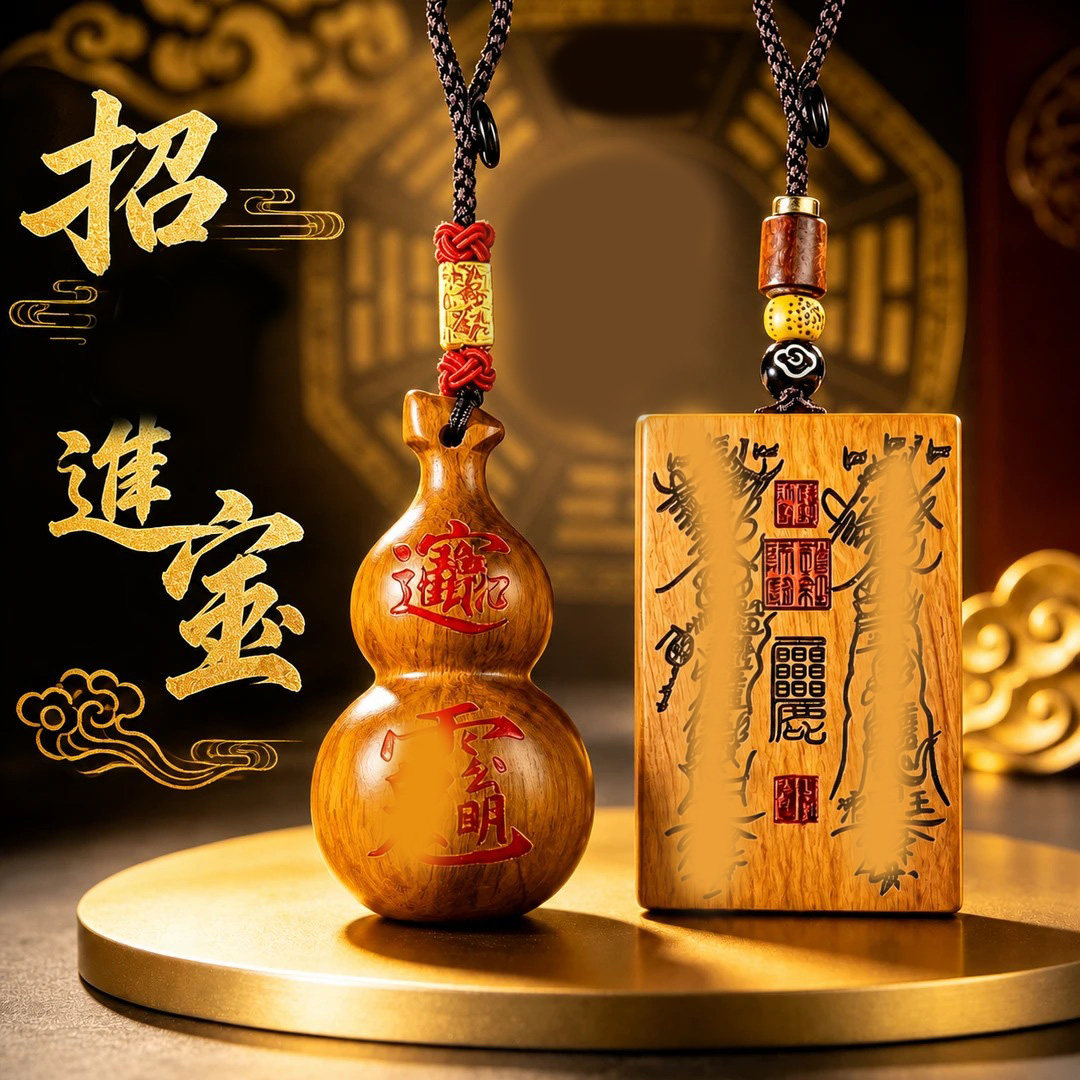 臻品手作.七星财葫芦雷击五路无事牌钥匙扣男女随身复古汽车挂件