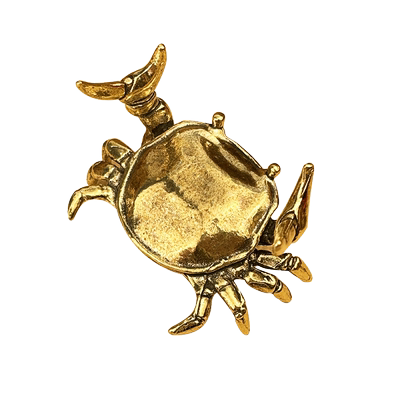 黄铜举重螃蟹摆件黄铜实心横财将军居家办公茶宠茶桌盖置铜工艺品