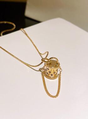 立体水桶包包蛇骨项链锁骨链短款轻奢高级ins气质百搭时尚小众女