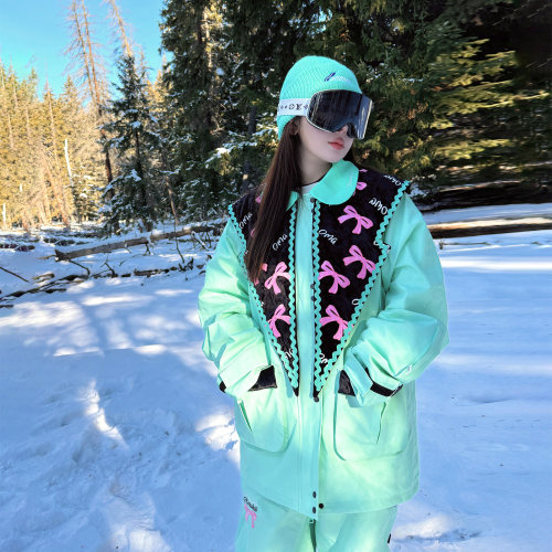 6.8折蝴蝶结滑雪服套装防水保暖