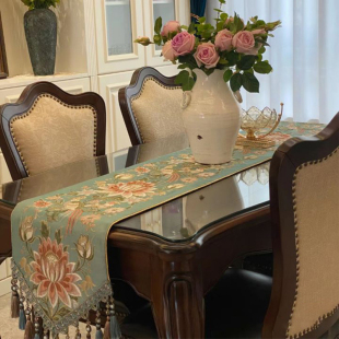 饰氛围感布置丹凤朝阳 高档密莉娅茶几斗柜装 桌旗美式 餐桌盖布欧式