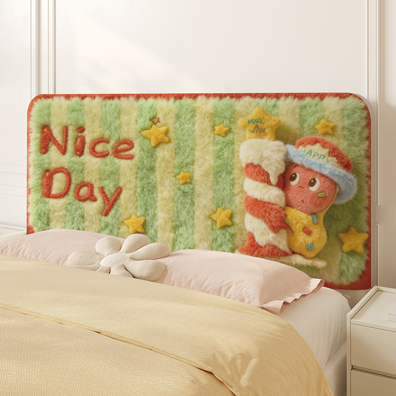 蜡烛星星人全包床头套罩床头遮丑套罩弹力床头罩卡通百搭四季通用