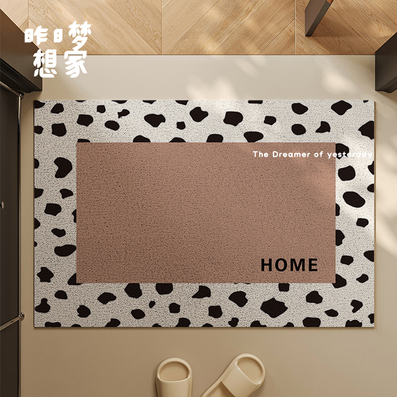 入户门地垫丝圈进门大门口防滑蹭土除尘脚垫豹纹地毯斑马纹可裁剪