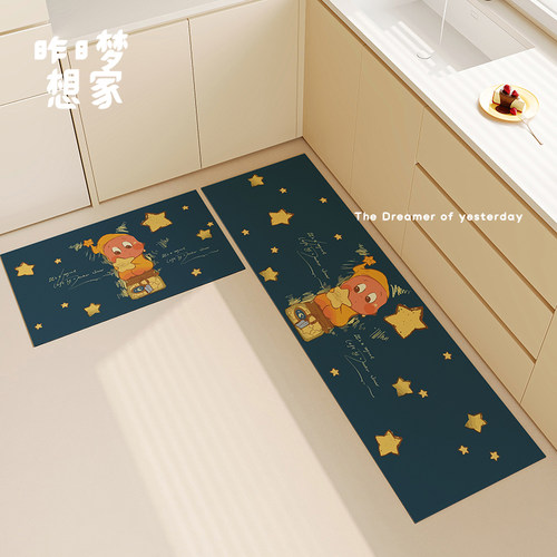 卡通厨房专用地垫进门耐脏脚垫家用门口吸水防滑地长条I形垫脚垫