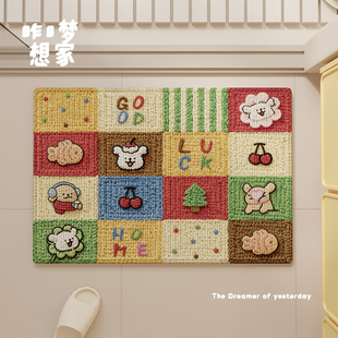 线条小狗卡通浴室垫门口吸水地垫家用洗手间卫生间出租屋防滑脚垫