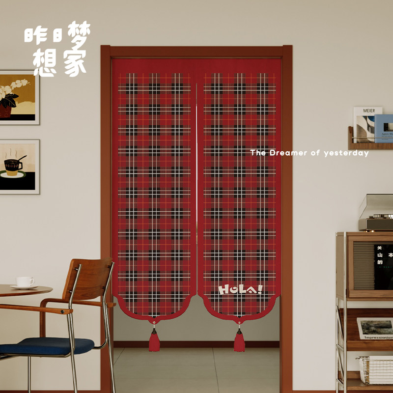 复古美式门帘遮挡帘家用卧室免打孔隔断帘厨房防油烟带穗半开门帘,居家布艺,门帘,淘宝优惠券,粉丝福利购,淘宝优惠卷