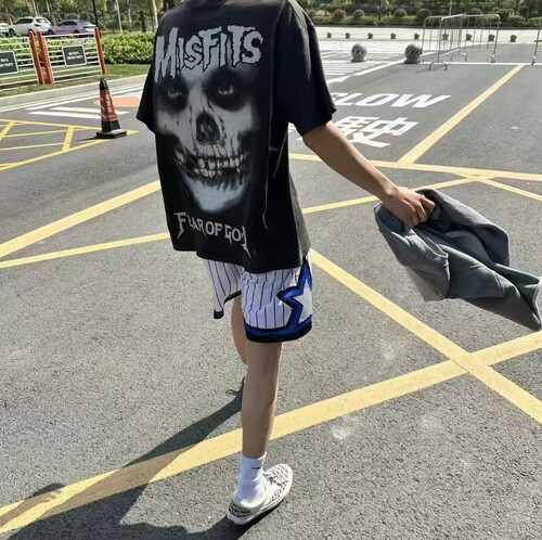 明亮叔出品高街vtg无色骷髅短袖