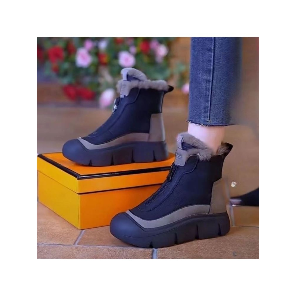 辉冕雪地靴女款新款冬季加绒加厚百搭厚底增高防滑保暖女棉鞋a58