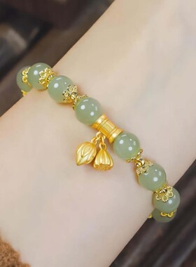 安楠两世欢莲子手链女新中式时尚手串送老婆七夕礼物小众情侣手a3