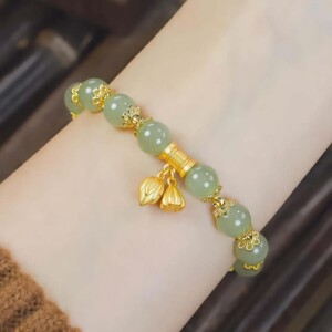 安楠两世欢莲子手链女新中式时尚手串送老婆七夕礼物小众情侣手a3