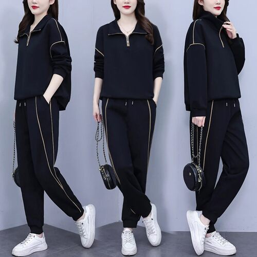 维干秋季精品女装店休闲运动套装女2026秋季新款遮肚显瘦时尚卫a4