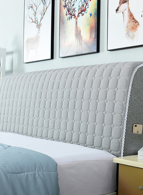 纯棉通用软包床头罩全包床头套盖布2025年新款万能弧形欧式靠背罩