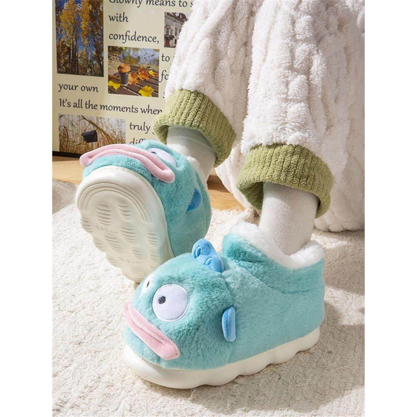 丑鱼棉拖鞋女冬季包跟室内家居防滑情侣可爱毛绒拖鞋冬天棉鞋男士,居家布艺,居家棉拖/棉鞋,淘宝优惠券,粉丝福利购,淘宝优惠卷