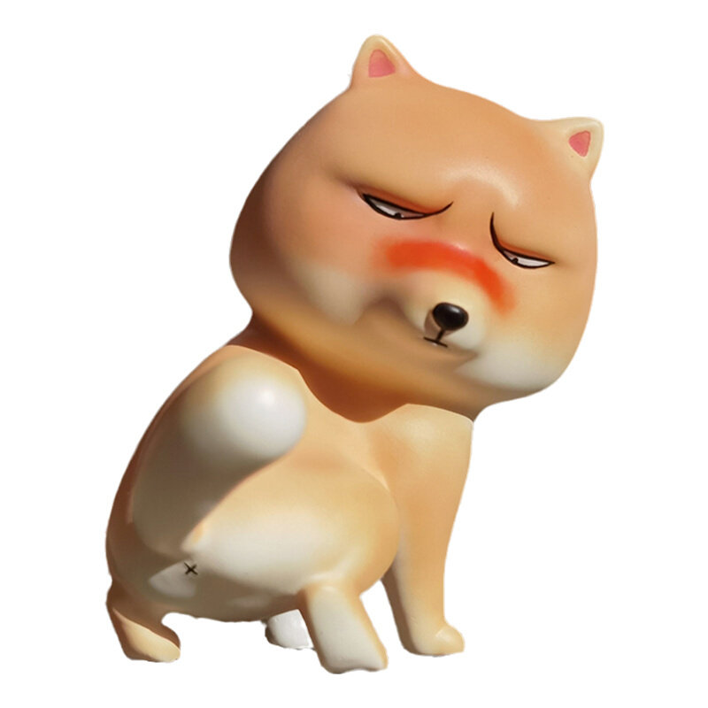 高档气味藏狐手办公仔 趣味树脂摆件可爱狐狸玩偶搞怪礼物 球儿设