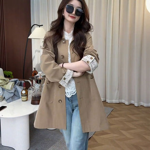 秋季 2025新款 卡其色風衣外套女款 高級感小個子中長款 巨好看 韓版