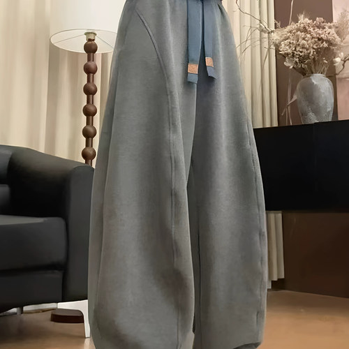 秋冬新款休闲百搭加绒加厚卫裤女