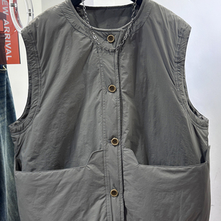 韩系通勤高级感棉服马甲女秋季复古别致新款外套今年流行爆款棉衣