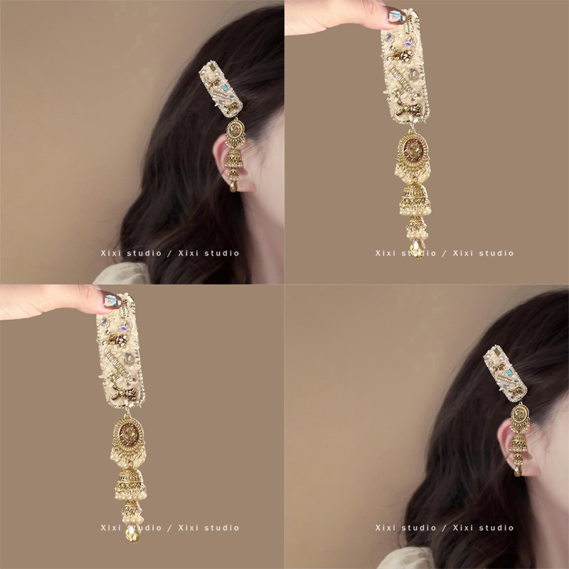 贵气流苏发夹民族风铃铛侧边夹