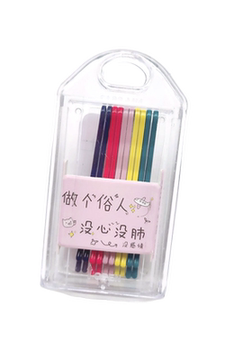 发饰韩国漆黑夹边一字简约盒装