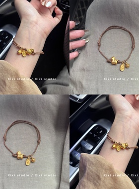 马上有钱铃铛小马手链招财手绳