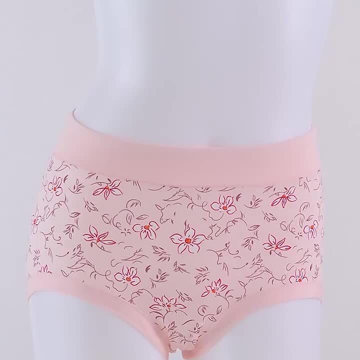印花老年人女内裤纯棉高