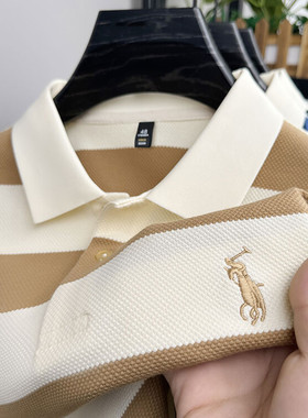 保罗纯棉夏季纯棉短袖t恤男中年男士polo衫休闲亲肤透气半袖上衣