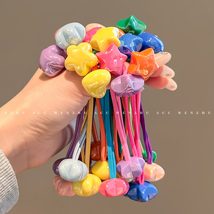 儿童扎头发皮筋女高弹力星星头绳发圈丸子头可爱公主头饰马尾发绳