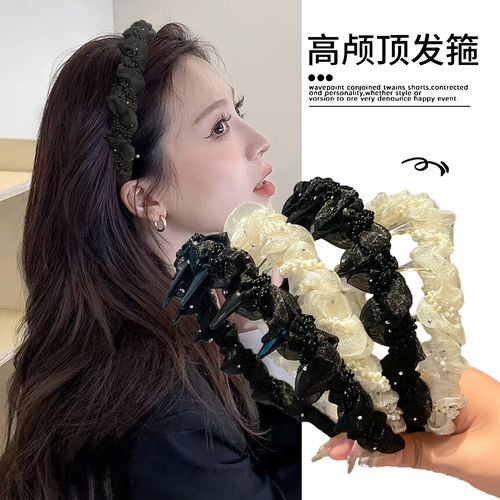 超仙网纱波浪带齿防滑发箍