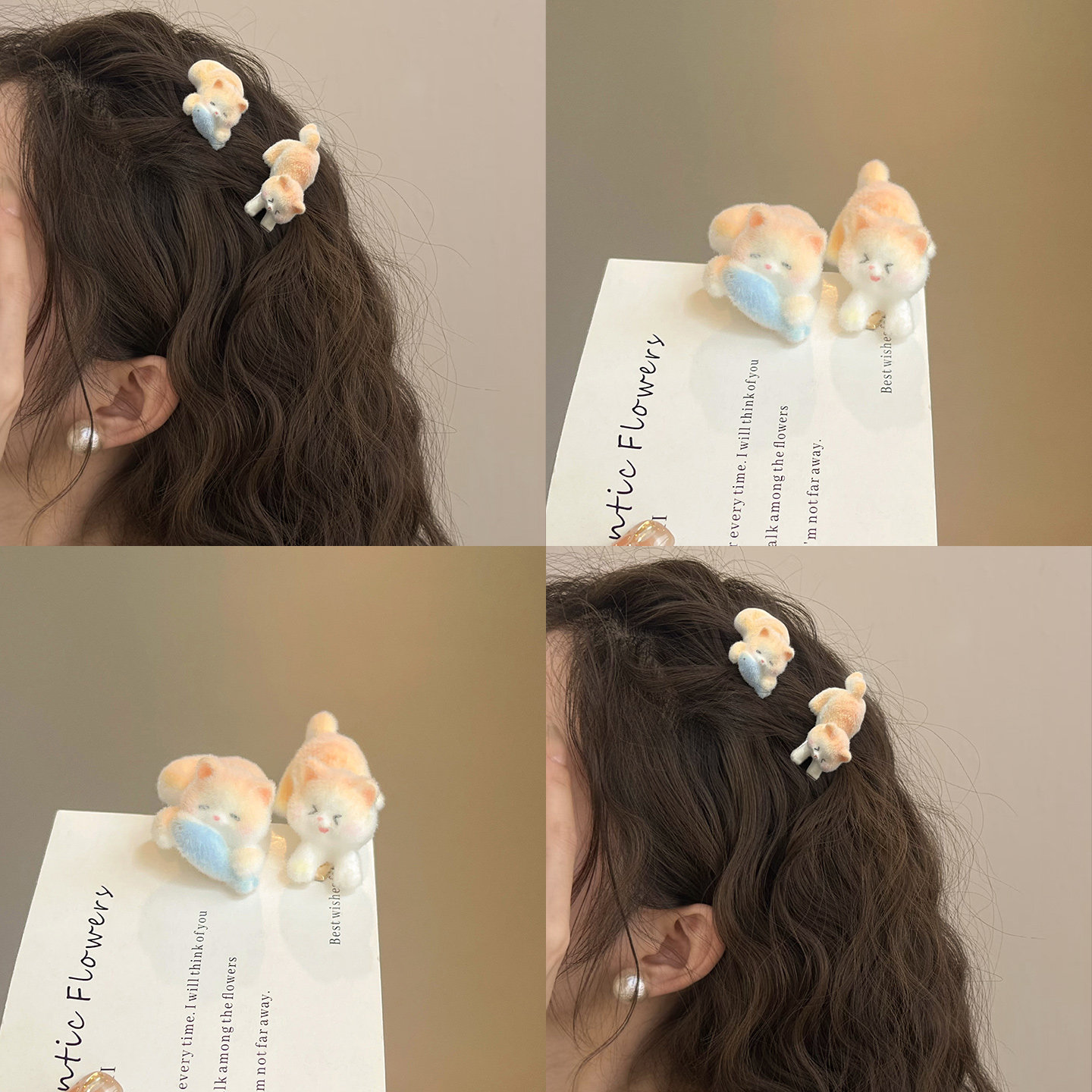 可爱小猫吃鱼植绒发夹2025新款少女心侧边刘海夹碎发卡通夹子发饰,饰品/流行首饰/时尚饰品新,发饰,淘宝优惠券,粉丝福利购,淘宝优惠卷