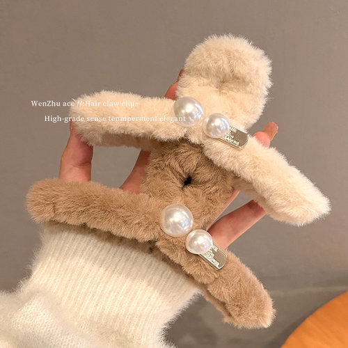 抓夹日韩高级感秋冬毛绒