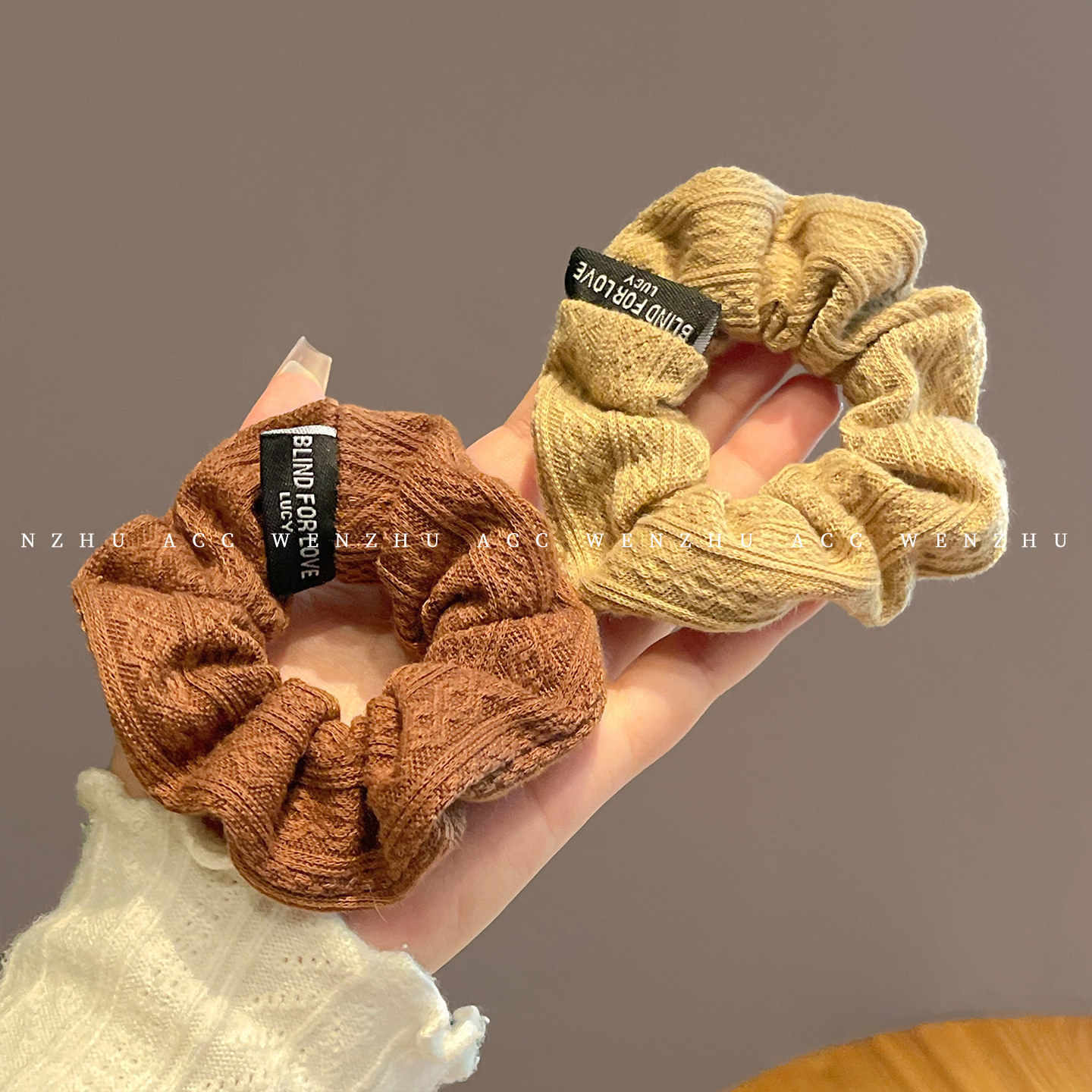 韩系麻花复古针织大肠发圈女新款气质高级感头花弹力扎发发绳头饰