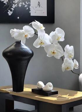 黑色陶瓷侘寂风插花器花瓶