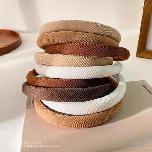 秋冬奶咖色高颅顶发箍女款