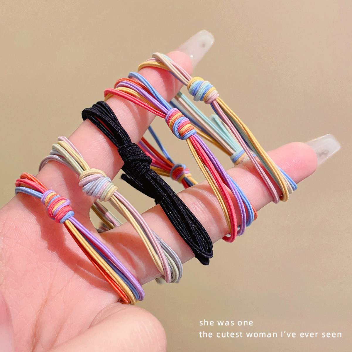 小孩皮筋不伤头发高级感彩色扎头发头绳儿童不伤发发圈高弹力发绳