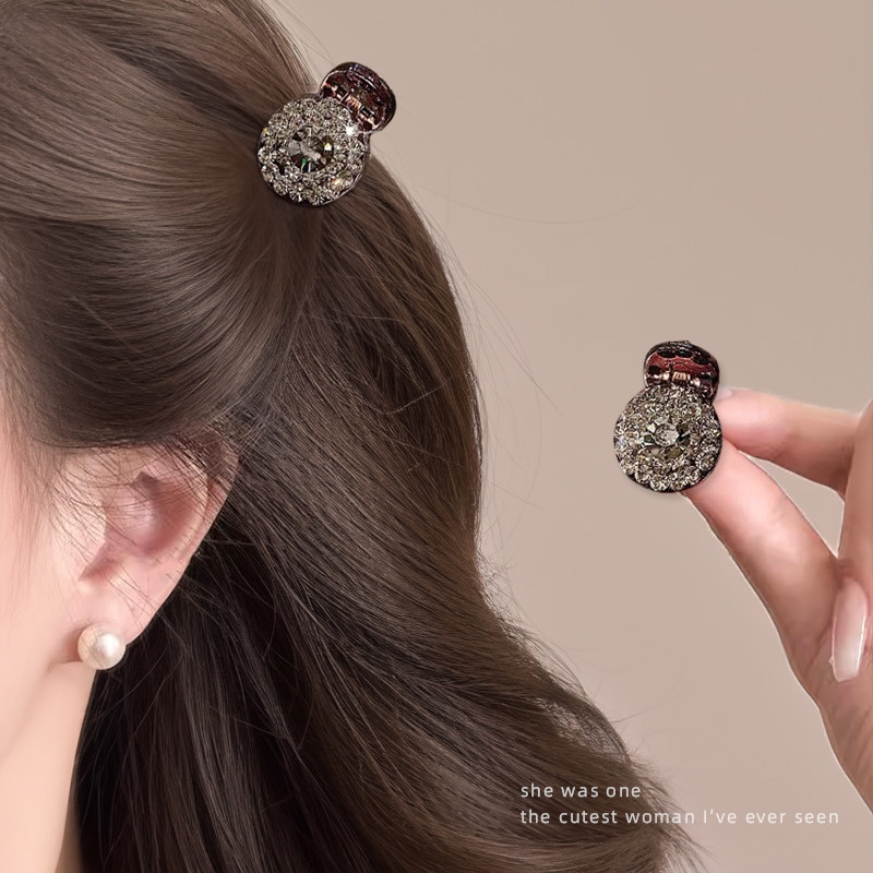 水钻刘海边夹小号抓夹女前额侧边碎发发夹2024新款小夹子头饰发卡