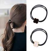 小香风四叶草头绳橡皮筋女扎头头发饰品2025新款 发圈头饰马尾发绳